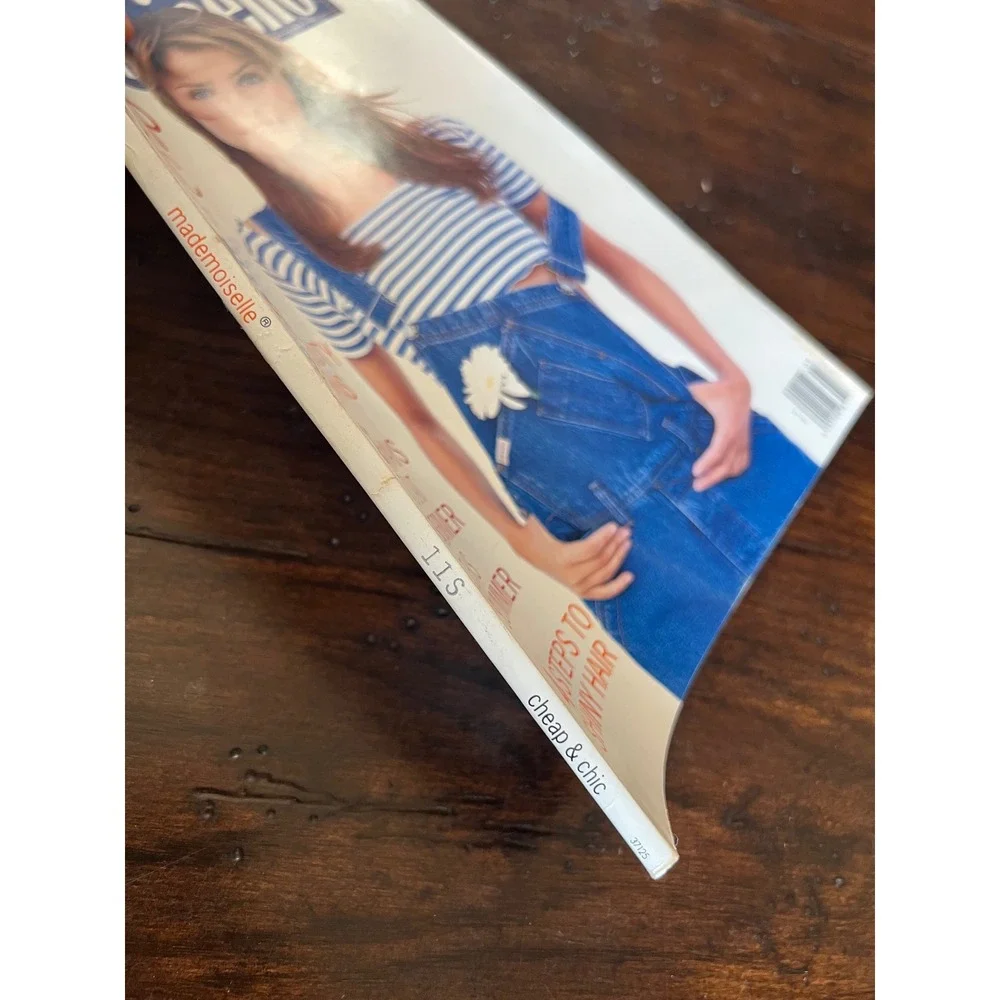 Vtg 90s MADEMOISELLE Magazine July 1993 Helena Christensen Tyra Banks Fashion Ad
